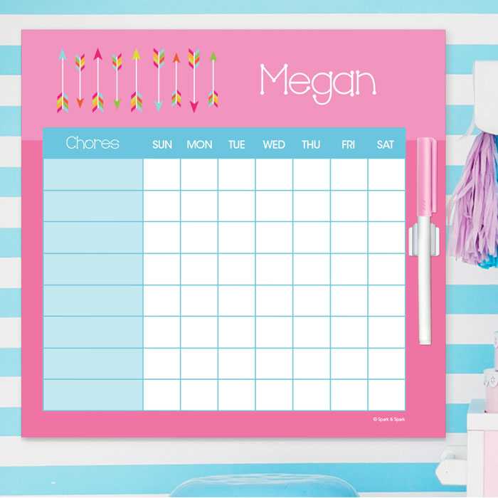 Colorful Arrows Chore Chart