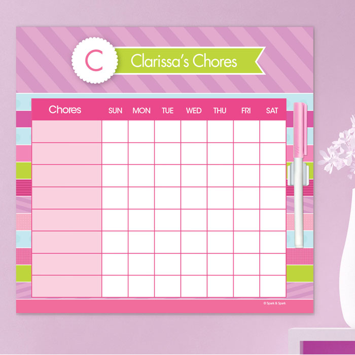 Pastel Stripes Chore Chart