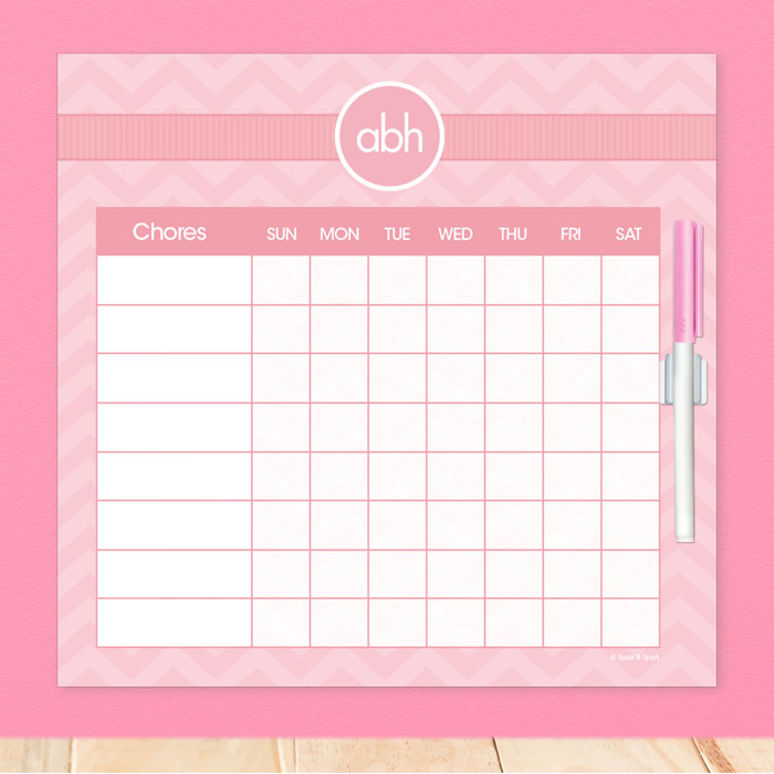 Initials On Chevron Chore Chart