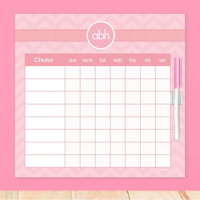 Initials On Chevron Chore Chart