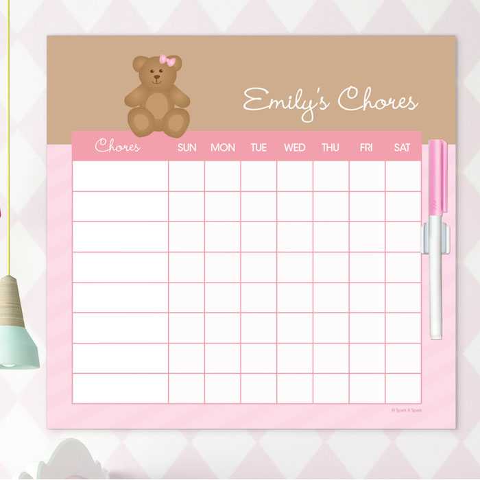 A Sweet Teddy Bear Chore Chart