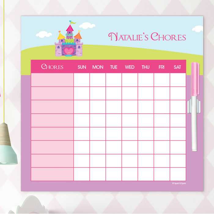 Pretty Heart Castle Chore Chart