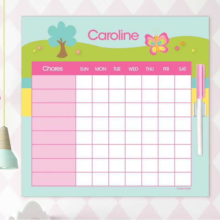 Cute And Sweet Butterfly Chore Chart