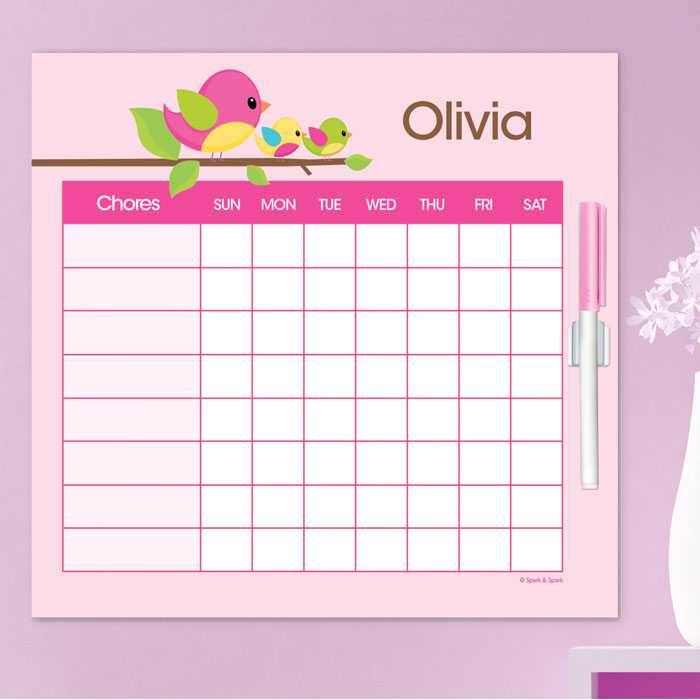 Singing Birds Chore Chart