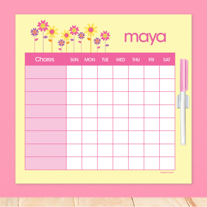 Three Spring Blooms Chore Chart