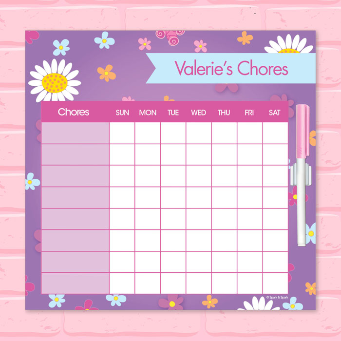 Field of Flowers Purple Chore Chart