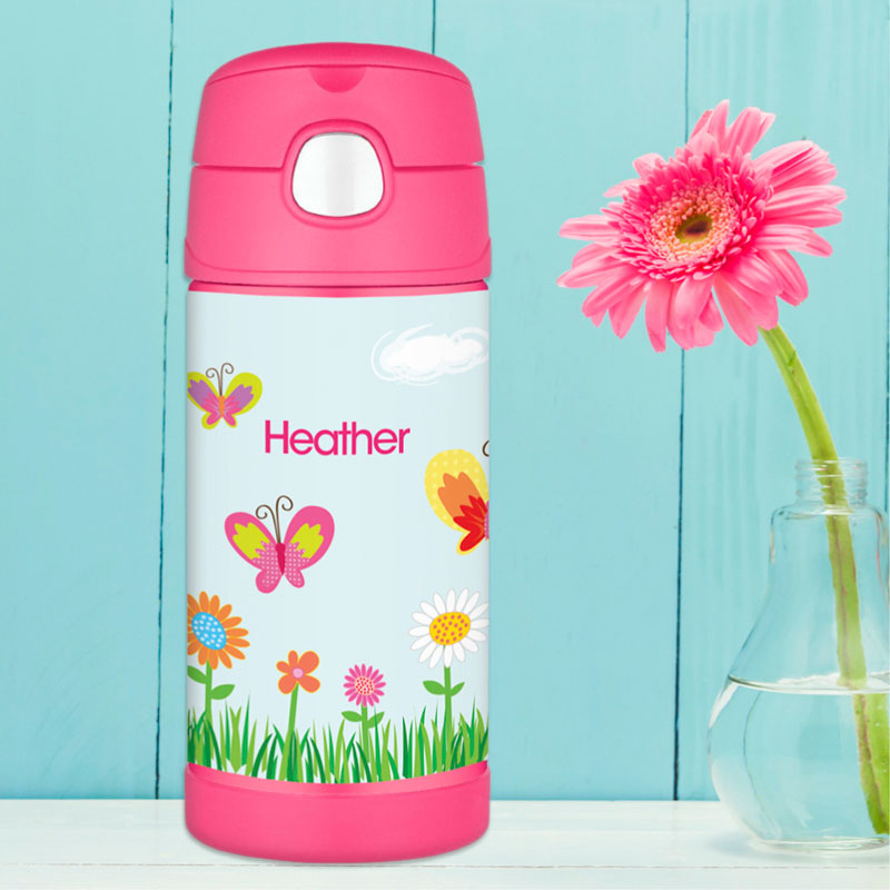 A Butterfly Field Thermos Bottle