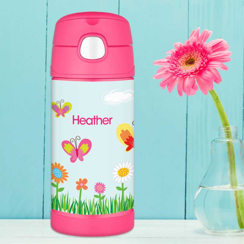 A Butterfly Field Thermos Bottle