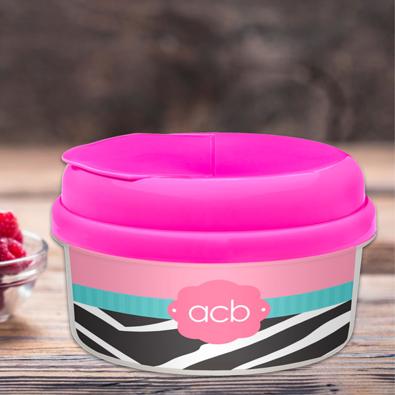 Zebra and Pink Snack Bowl