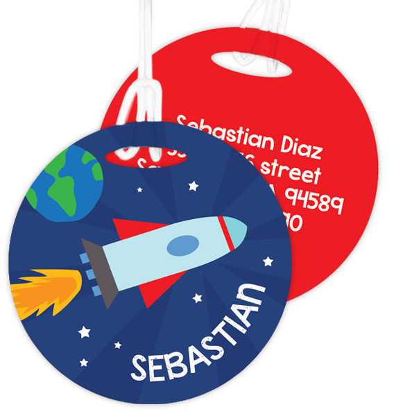 Rocket on the Sky Bag Tag