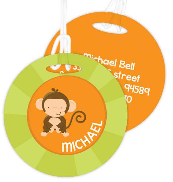 Cute Baby Monkey Bag Tag