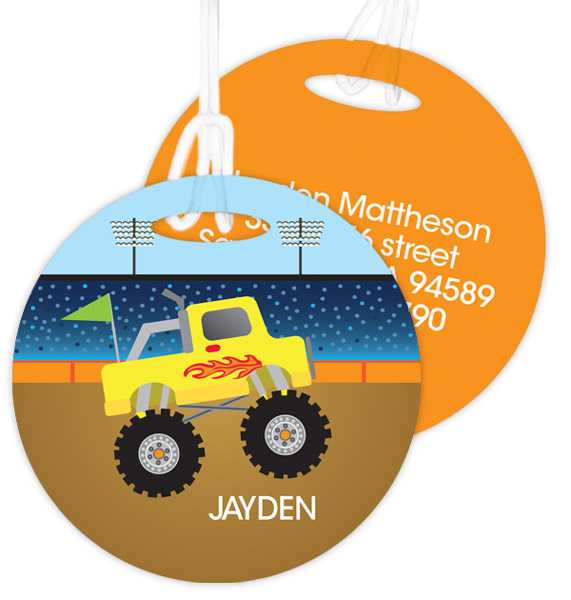 Monster Truck Bag Tag