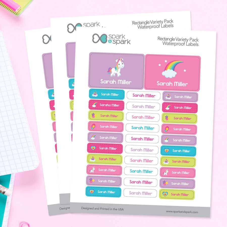Princess And Rainbows Labels Rectangular Pack (Set of 128)