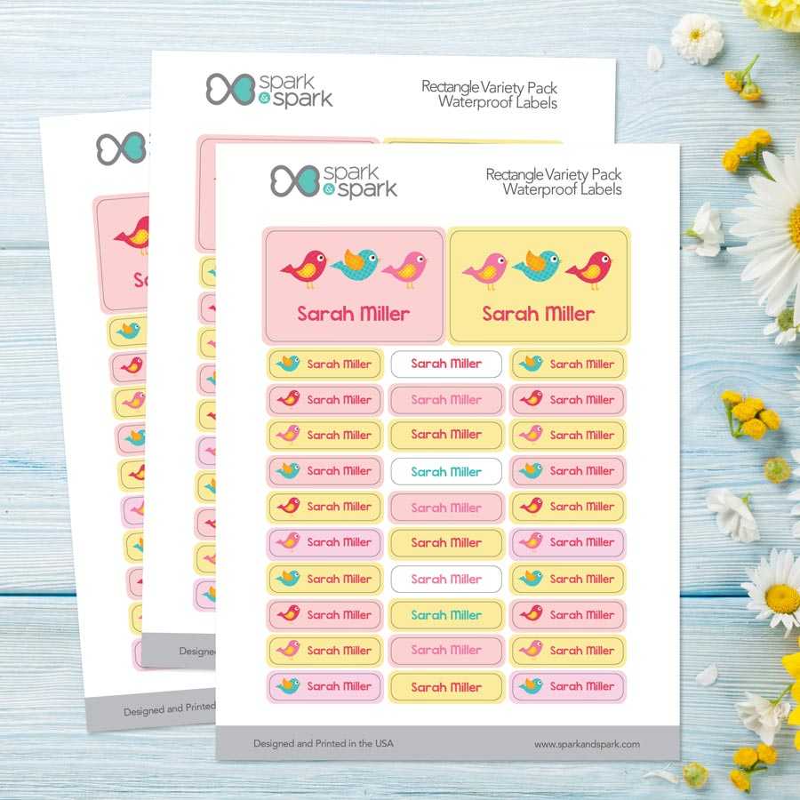Sweet Little Birds Labels Rectangular Pack (Set of 128)