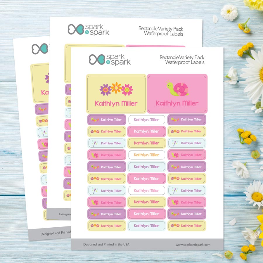 Sweet Spring Labels Rectangular Pack (Set of 128)