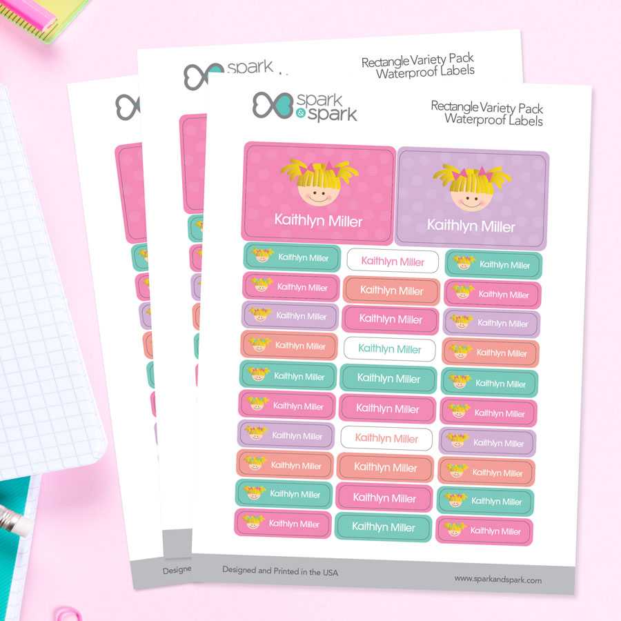 Just Like Me Waterproof Rectangular Labels for Kids (Set of 128)