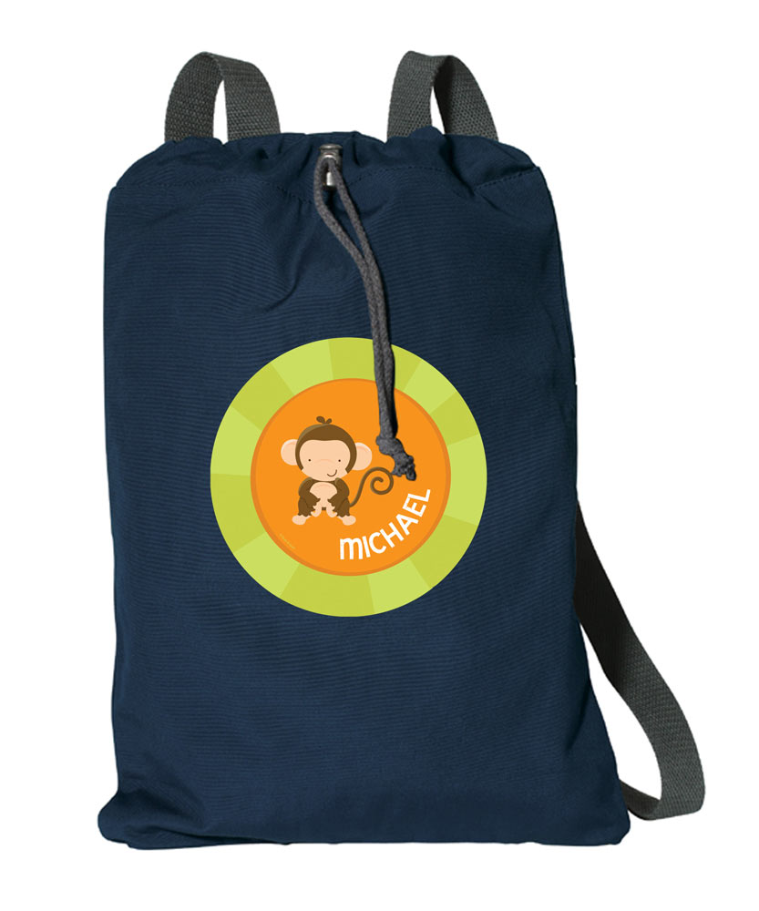 Cute Baby Monkey Drawstring Backpack