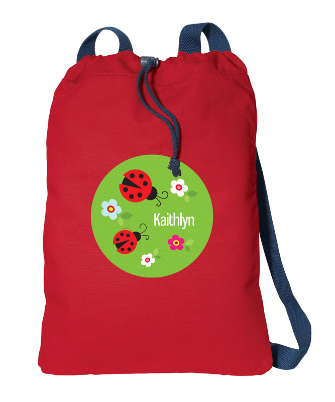 Curious Lady Bug Drawstring Backpack