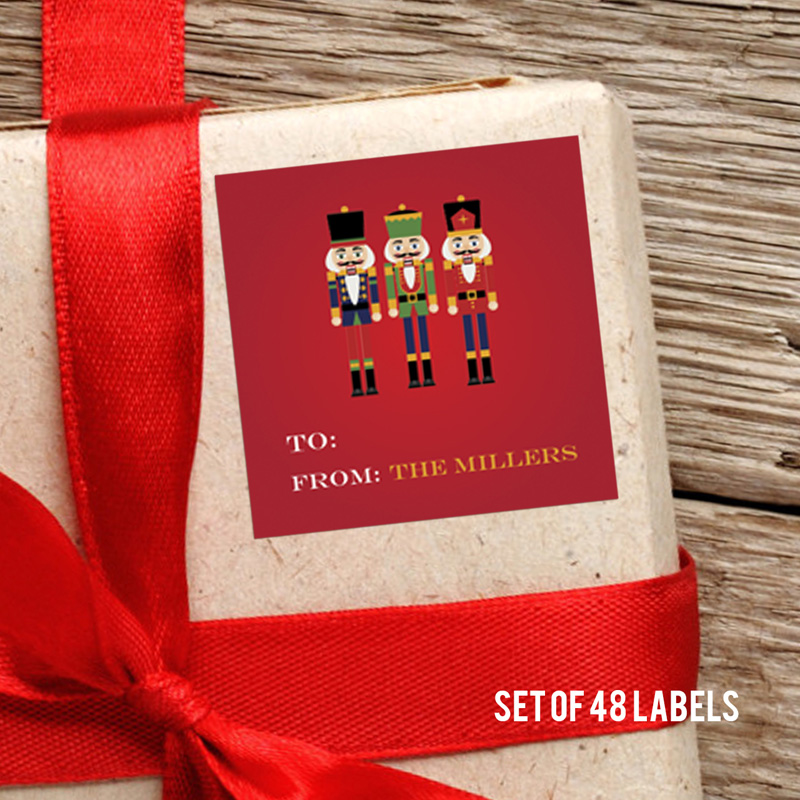 The Traditional Nutcracker Square Gift Label Set