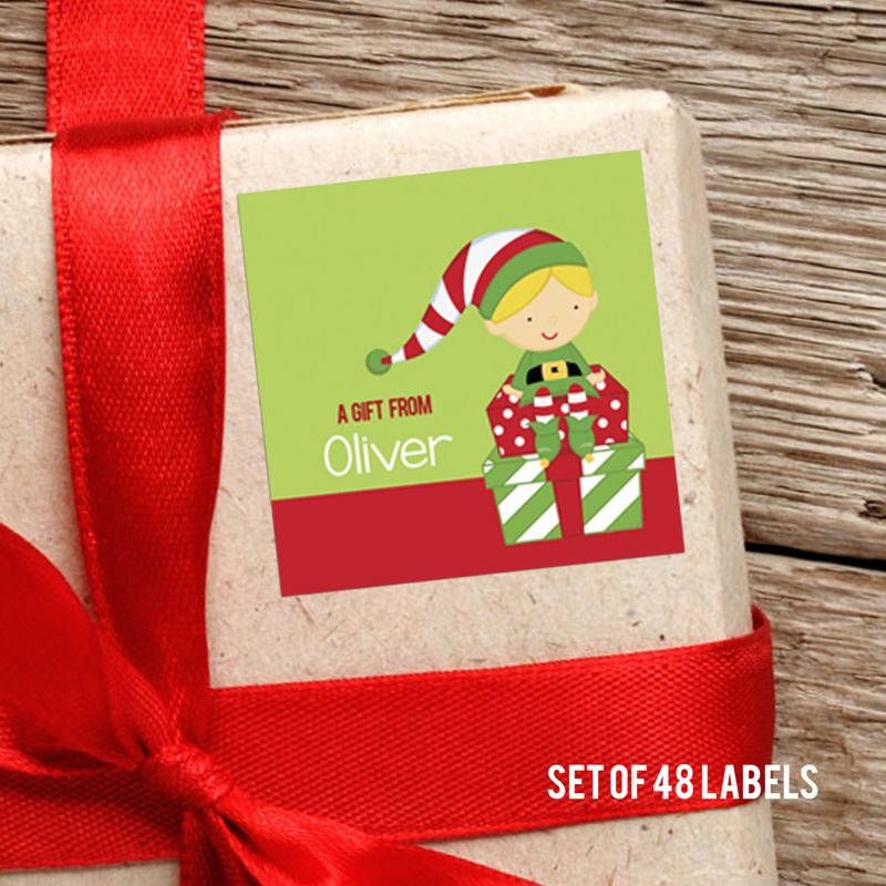 Sweet Blonde Elf Square Gift Label Set