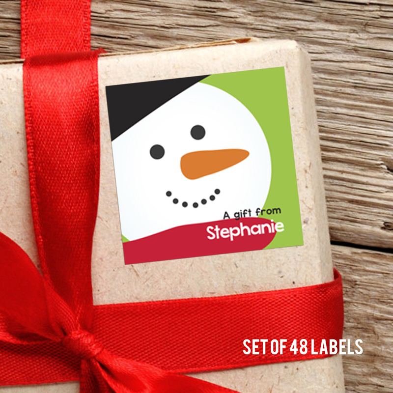 I Love Christmas Time Square Gift Label Set