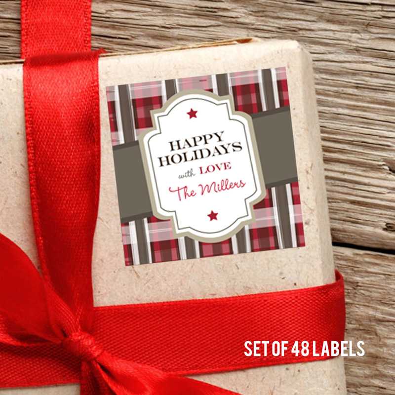 Xmas Pattern Square Gift Label Set