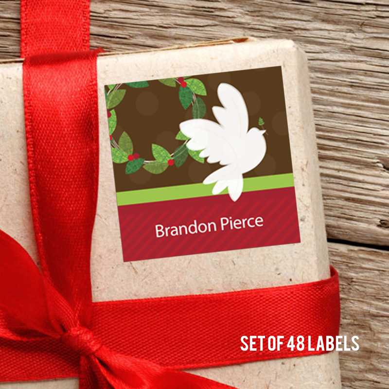 Message Of Peace Square Gift Label Set