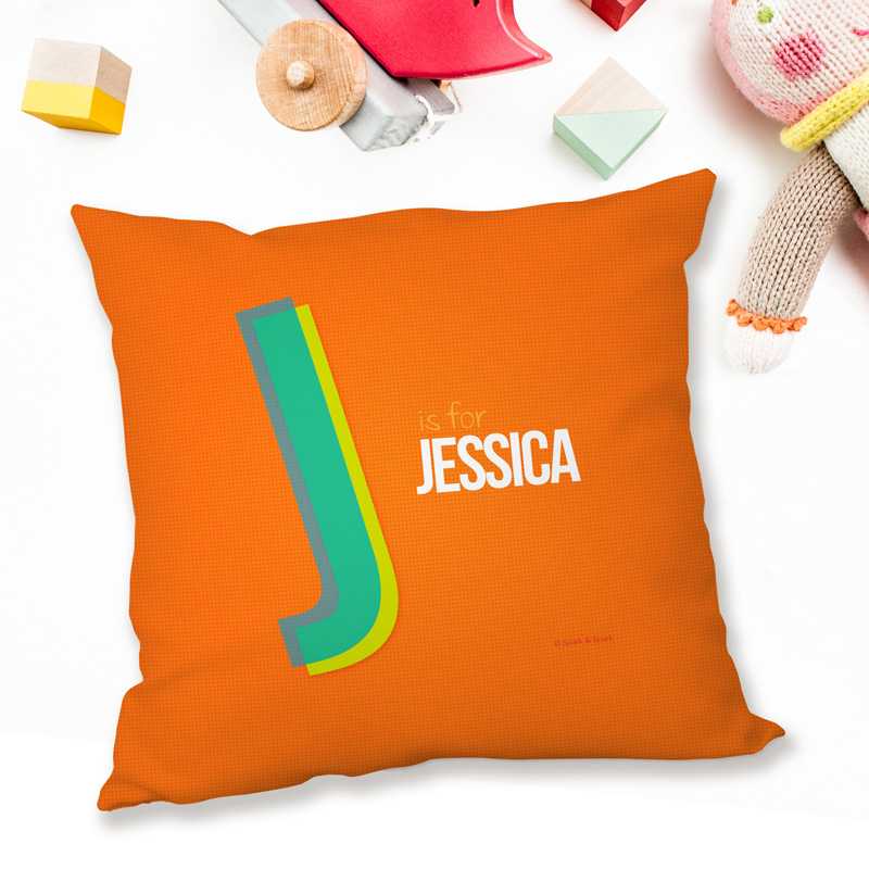 Double Initial Orange Pillows