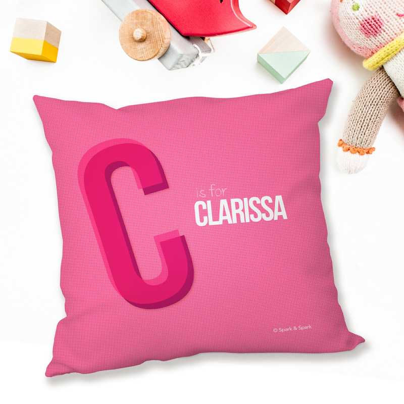 Double Initial Pink Pillows