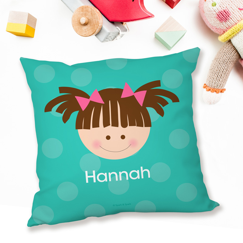 Just Like Me Girl Aqua Pillows