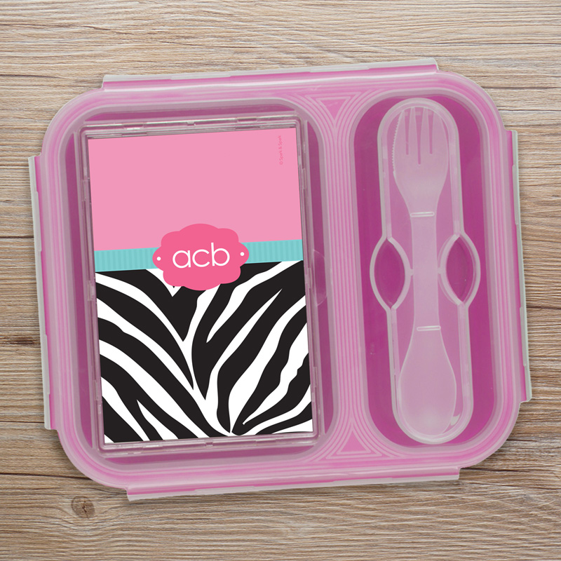 Zebra And Pink Collapsible Bento Box
