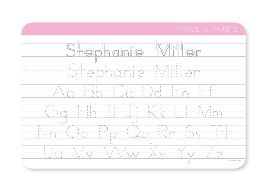 Penmanship Placemat for Girls