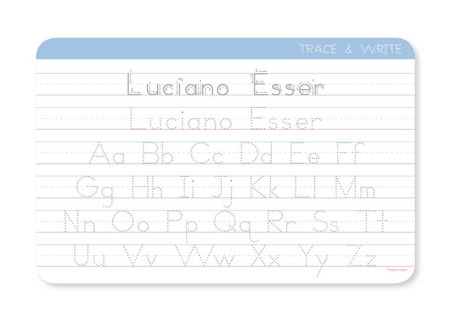 Penmanship Placemat for Boys