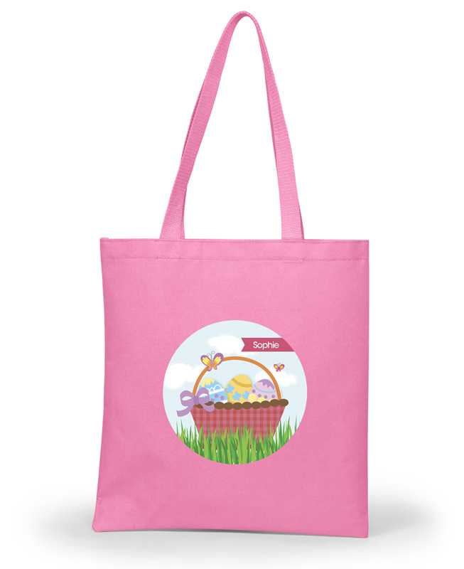 A Cute Pink Easter Basket Tote Bag