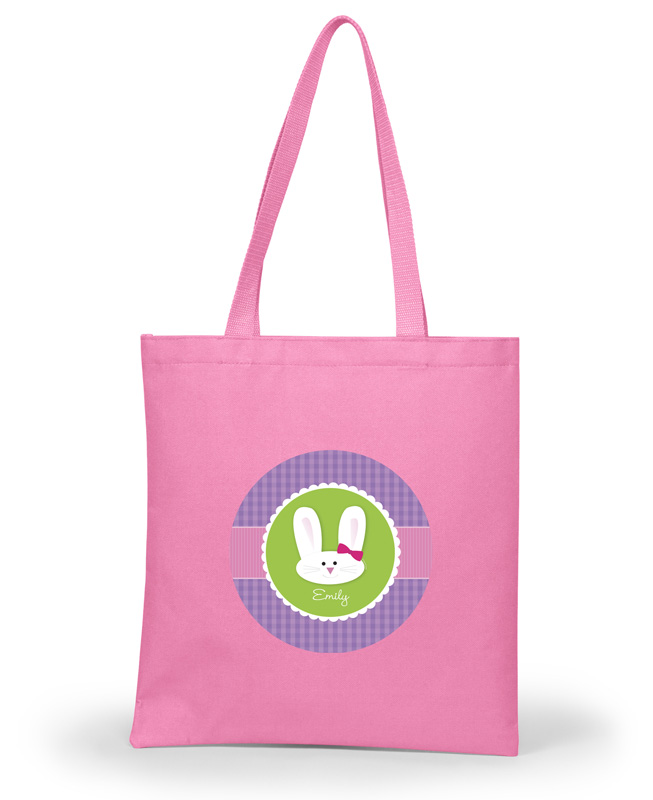 Smiley Purple Bunny Tote Bag
