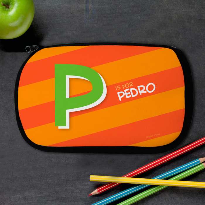 Brilliant initial Orange Pencil Case