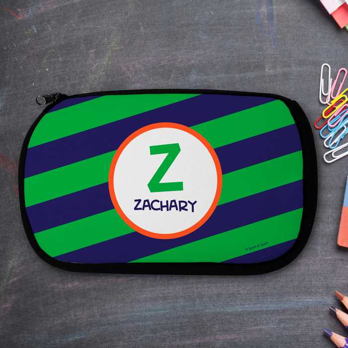Fun initials Green Pencil Case