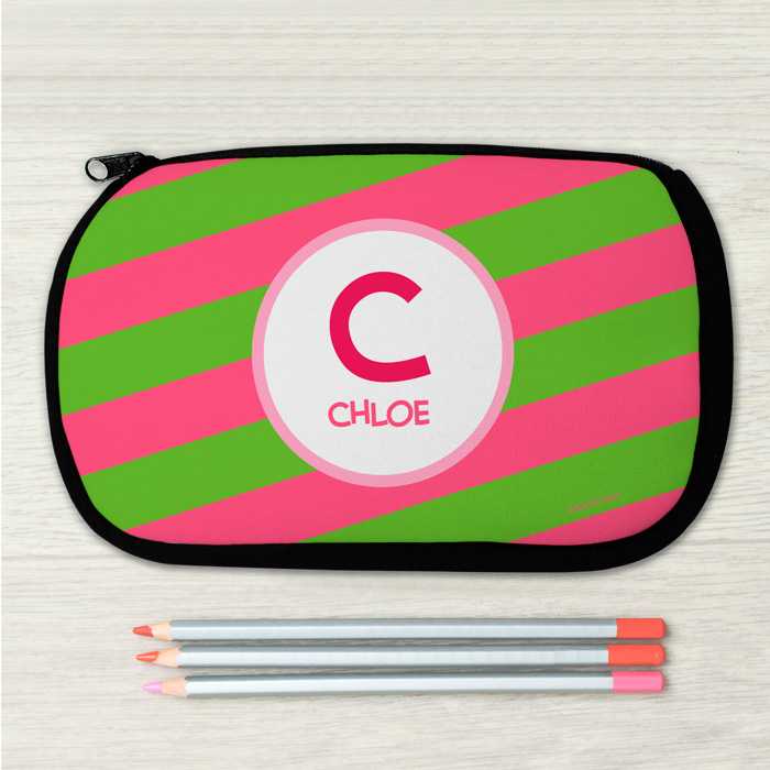 Fun initials Pink Pencil Case