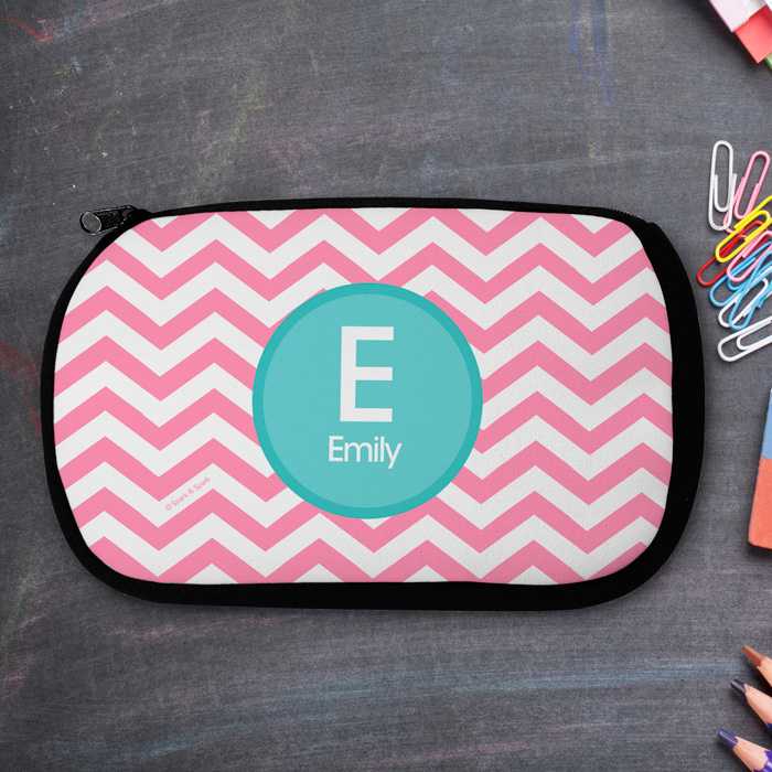 Chevron Pink And Aqua Pencil Case