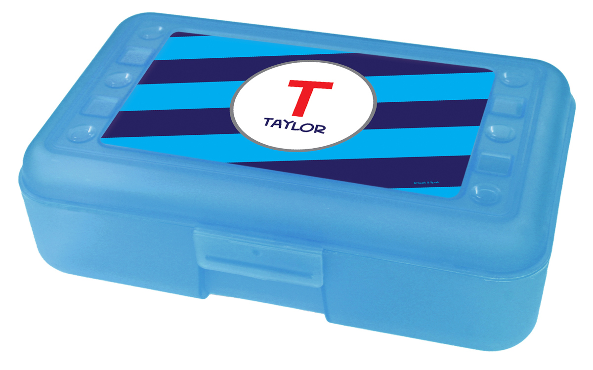 Fun Initials Blue Pencil Box
