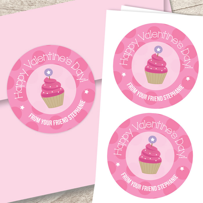 Three Sweet Cupcakes Custom Stickers