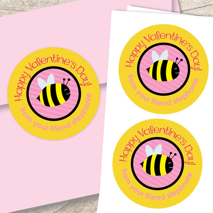 Bee A Valentine Custom Stickers