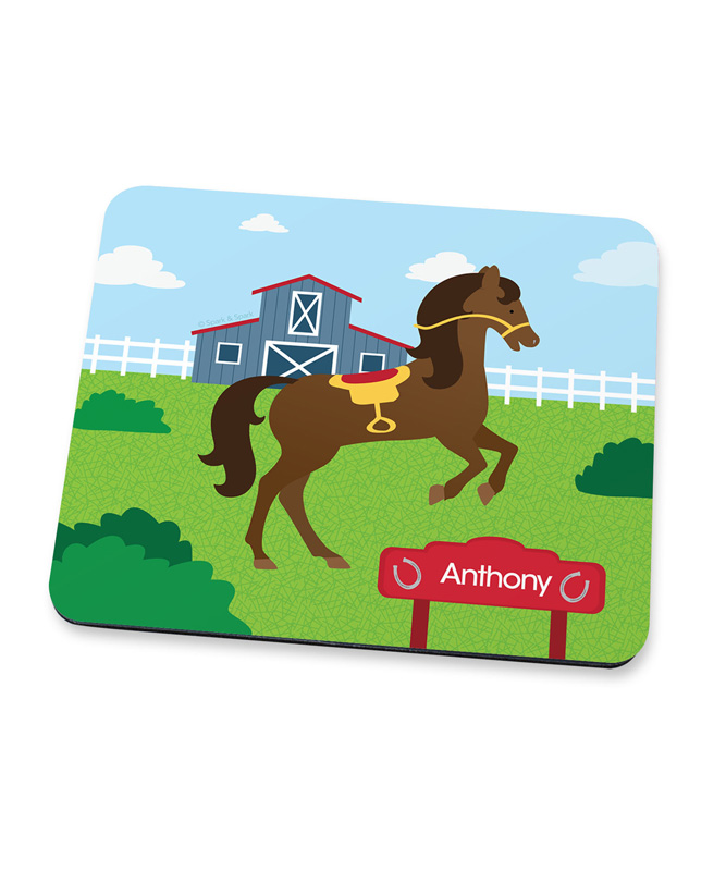 Cute Race Horse Mouse Pad