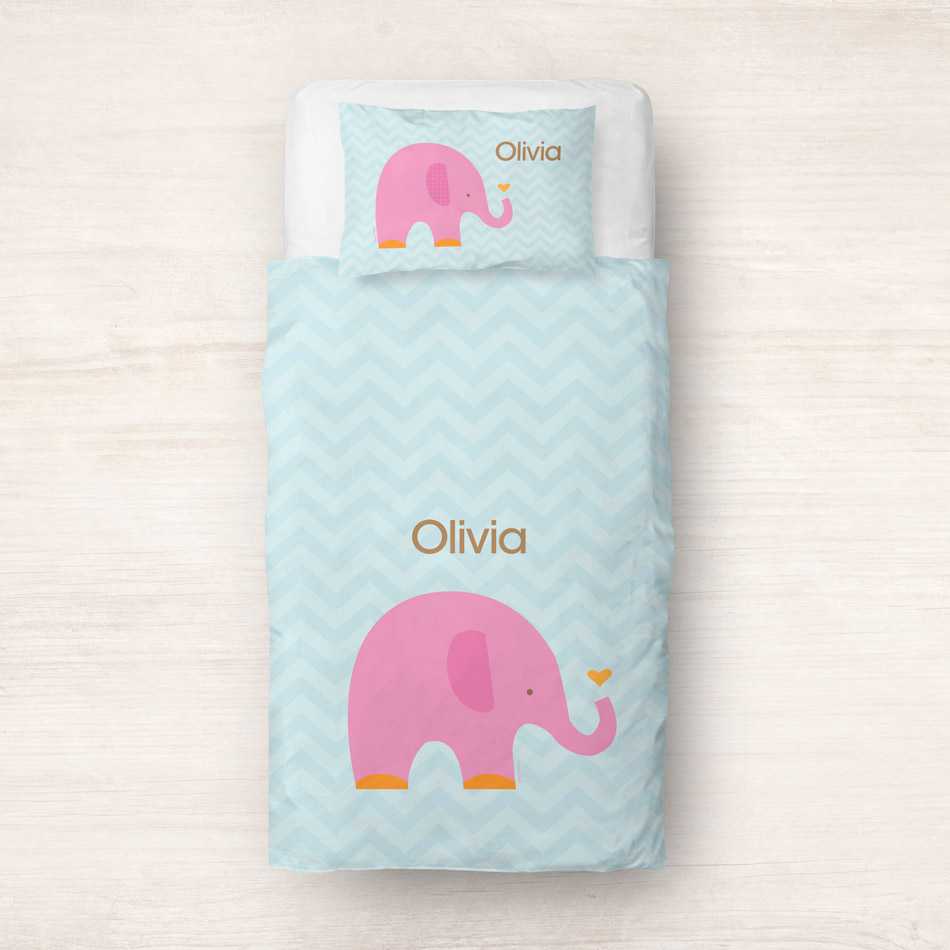 Sweet Pink Elephant Duvet Cover
