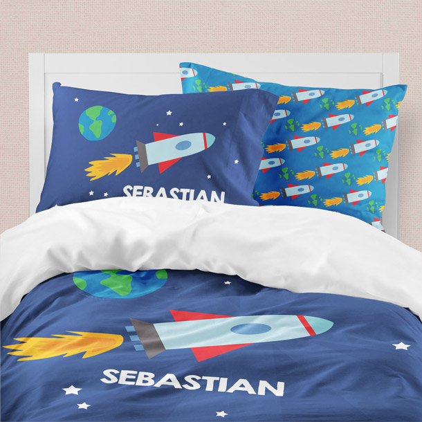 Rocket on the Sky Duvet Cover