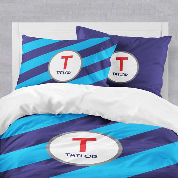 Fun initials Blue Duvet Cover
