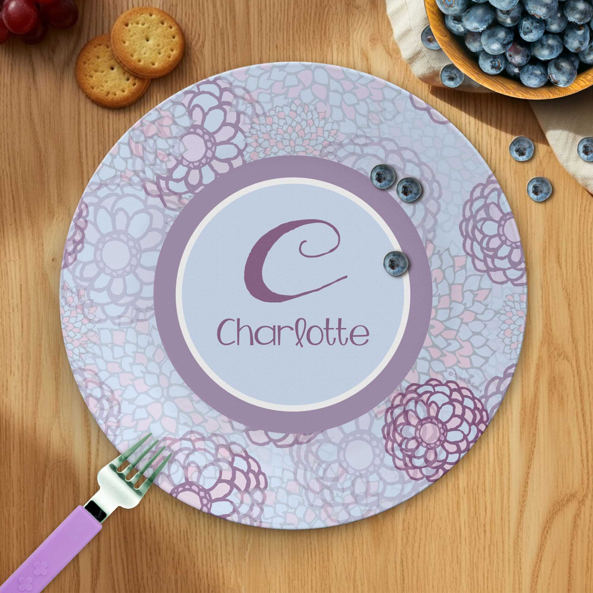 Flower Mosaic Custom Plate for Girls