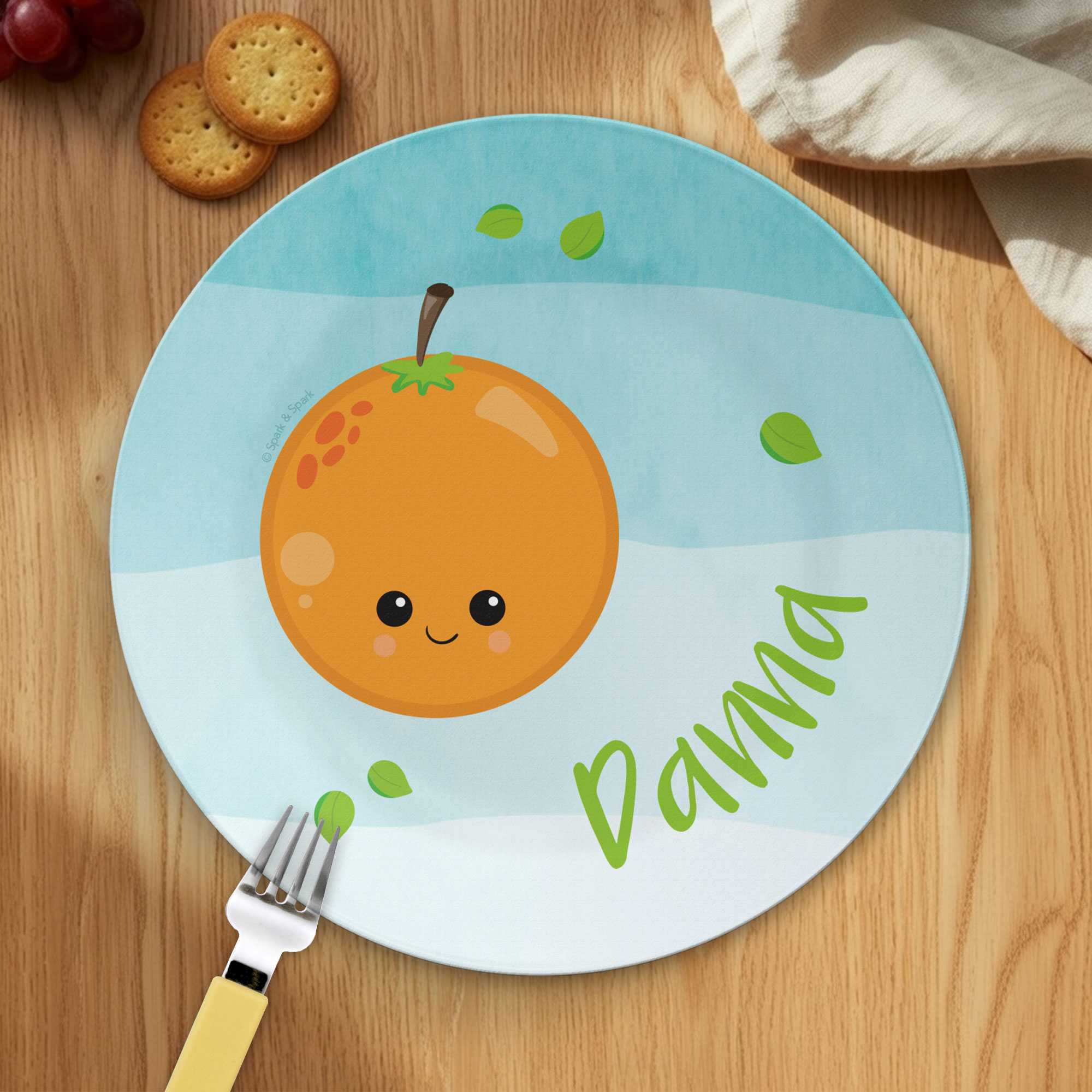 Yummy Orange Custom Plate for Girls