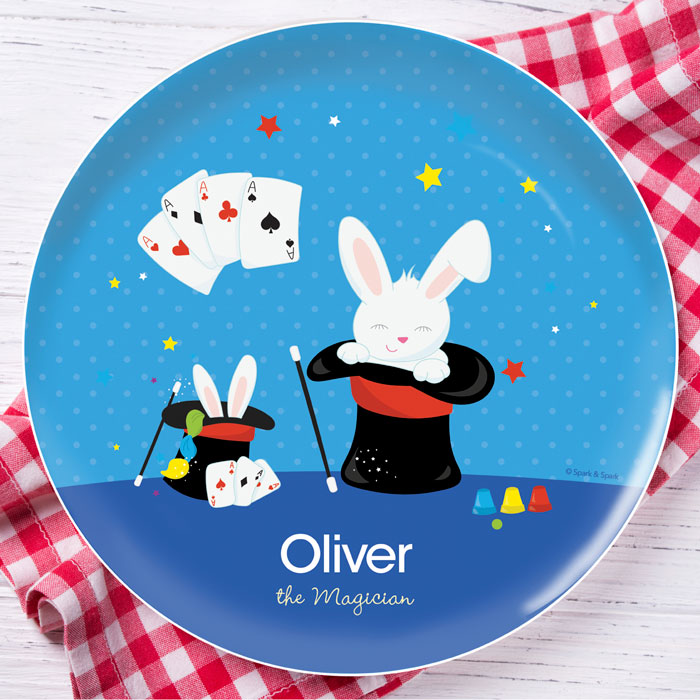 Cute Magician Boy Kids Plate