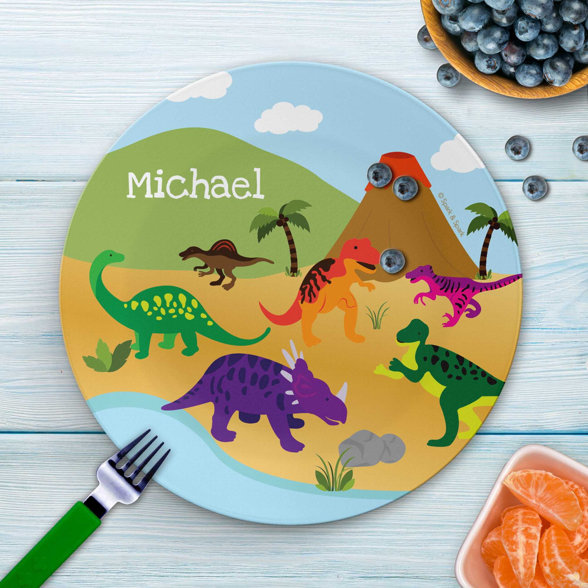 Dinosaurs in the Jungle Kids Plate